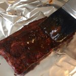 Wet Rub on Baby Back Ribs applied with Brush