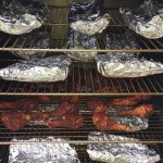 Ribs placed on racks for final baking process